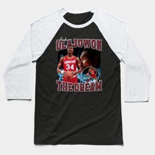 Hakeem Olajuwon The Dream Basketball Legend Signature Vintage Retro 80s 90s Bootleg Rap Style Baseball T-Shirt